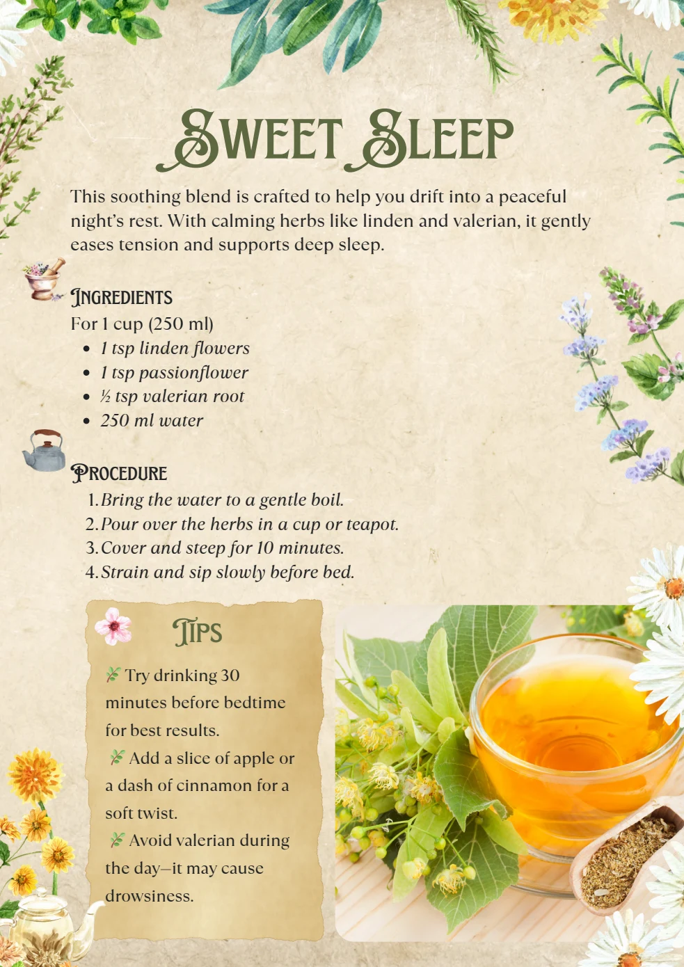 The Sweet Sleep recipe in The Herbal Tea Apothecary