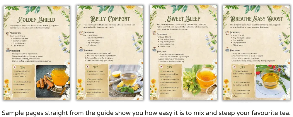 Original preview pages from The Herbal Tea Apothecary